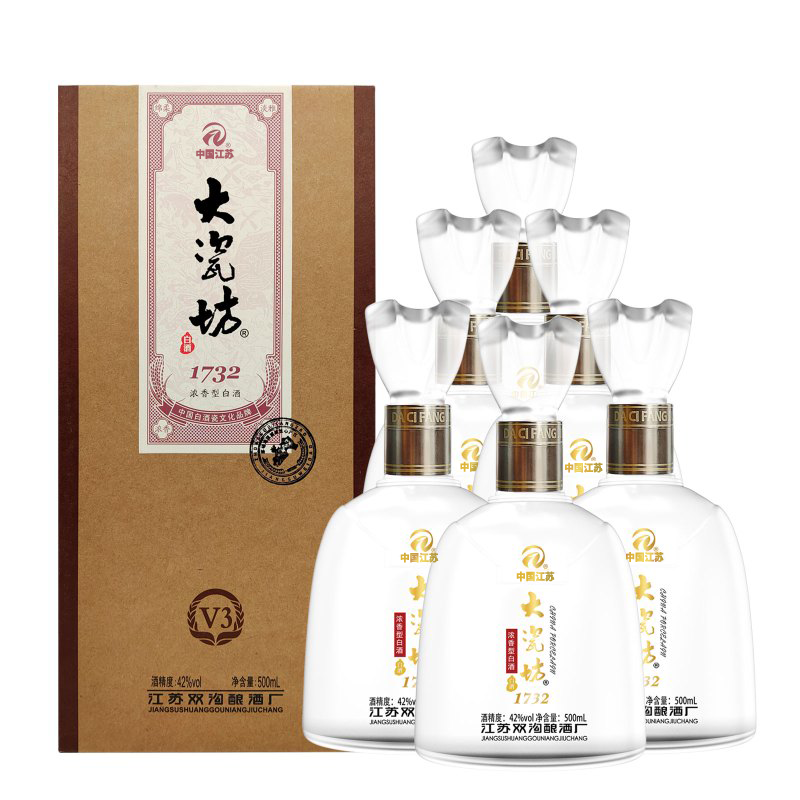 42%vol 大瓷坊酒-V3(升级版) 500mlx1x6/箱 纯粮酿造 固态发酵 浓香型白酒高清大图