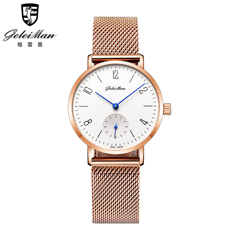 格雷曼geleiman正品新款简约石英表 女手表女士米兰编织网带休闲时尚