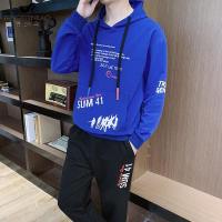 富贵鸟（FUGUINIAO）休闲套装男秋季新款韩版潮流运动学生宽松简约连帽长袖两件套卫衣