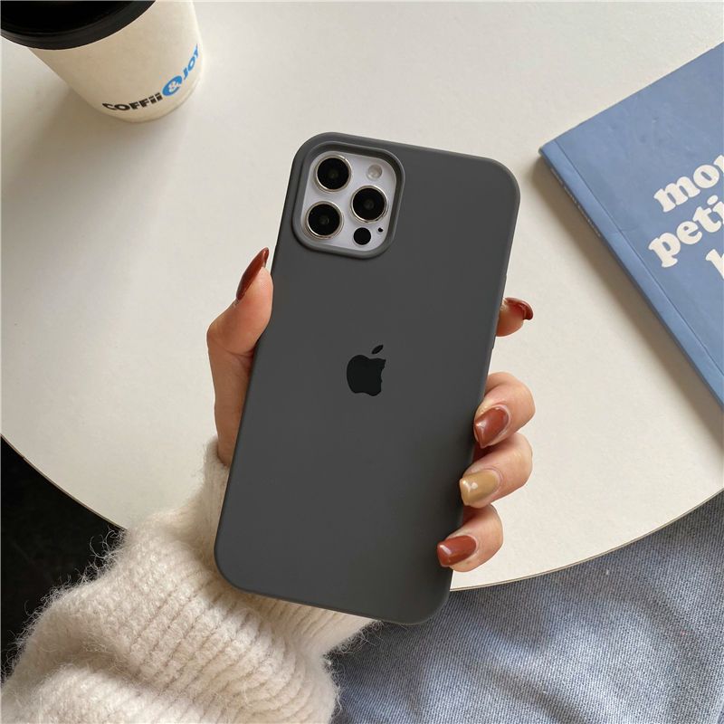 苹果12液态硅胶手机壳iPhone11pro炭灰色xs max/xr防摔8plus/7p软 岩石灰 苹果12mini(全