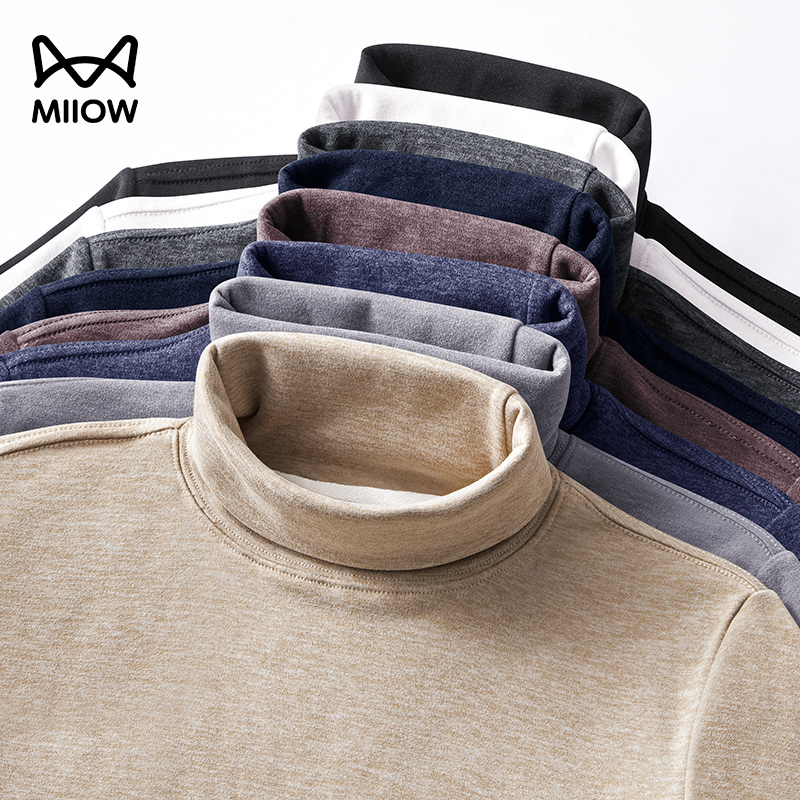 猫人羊毛桑蚕丝高领打底衫男士2026百搭高弹保暖长袖t恤上衣280g高清大图