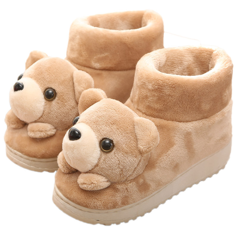冬季棉拖鞋女包跟高帮可爱卡通居家用毛绒保暖室内厚底月子棉鞋孕妇鞋