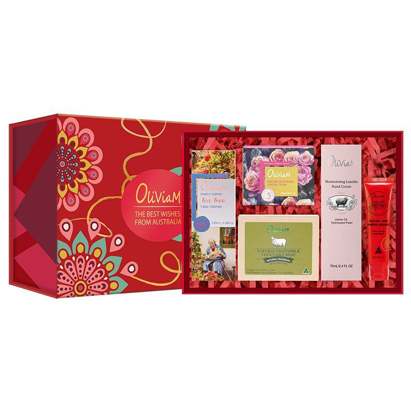 OLIVIAM澳莉维亚护肤套装洁面乳精华面霜羊奶皂爱美丽系列五件套