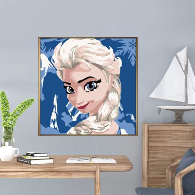 拓韵diy数字油画填色手工画卡通动漫人物手绘油彩画减压装饰画爱莎