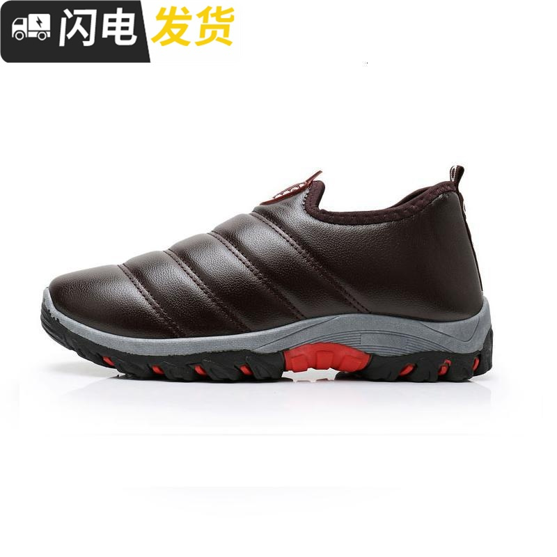 老北京布鞋男鞋秋冬加绒棉鞋运动鞋面鞋一脚蹬休闲防滑爸爸鞋启如休闲鞋休闲鞋