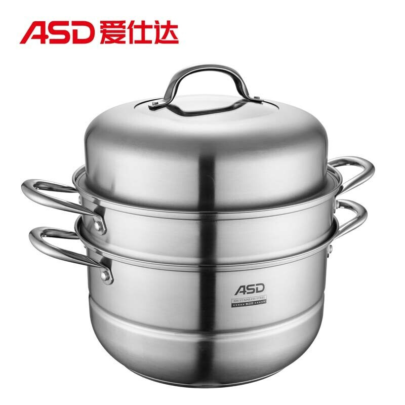 爱仕达 ZS28Q1TG 俊雅不锈钢三层复底蒸锅 28cm/9.2L