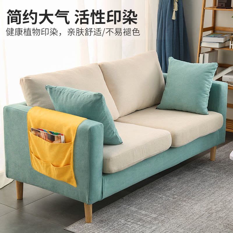 沙发客厅小户型卧室公寓出租房屋经济型网红布艺简易双三人位沙发图片