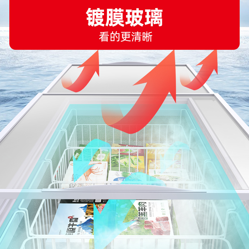 星星(XINGX)SD/SC-303BE 303升展示柜卧式冷藏冰柜商用全冷冻冷藏点菜柜 超市卖场组合柜大容量一级能效高清大图
