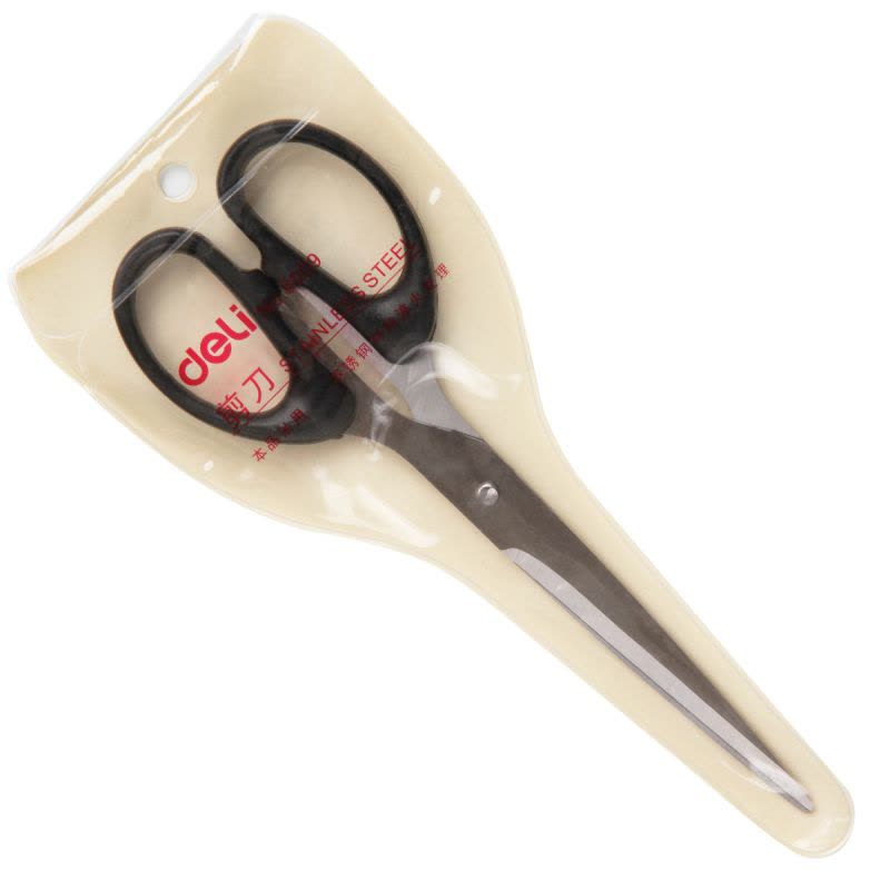 得力(deli)180mm中号办公生活剪刀黑色6009 5把装图片