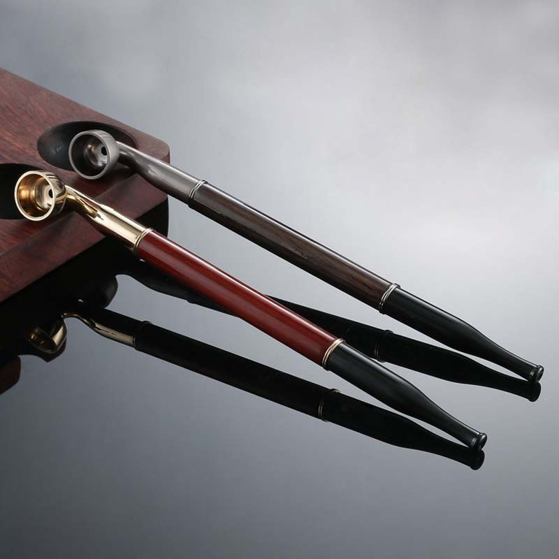 百诚旱烟杆老式烟枪传统长烟杆两用复古旱烟袋铜头檀木烟斗丝清洗型过