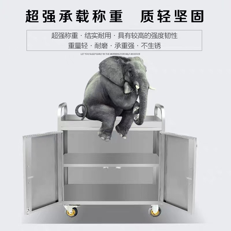 Zs-不锈钢手推外卖餐车摆摊小推车商用酒店移动多功能酒水推车小吃车