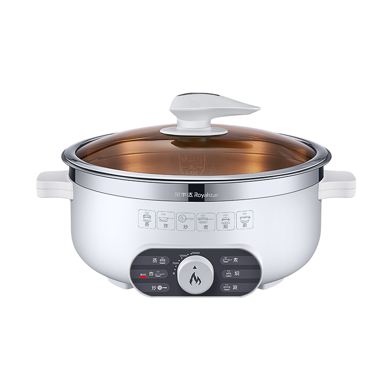 荣事达电炒锅家用不锈钢一体式电炒菜锅多功能电煮锅电热火锅电锅