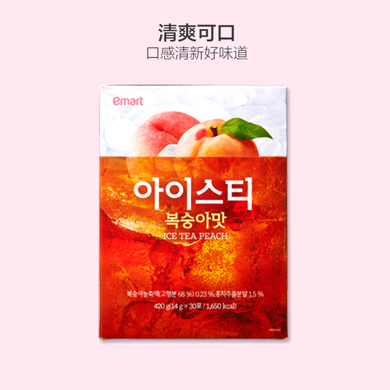 EMART 易买得 蜜桃冰红茶 30包 14g*30 韩国进口 进口茶饮 420g果味冲饮