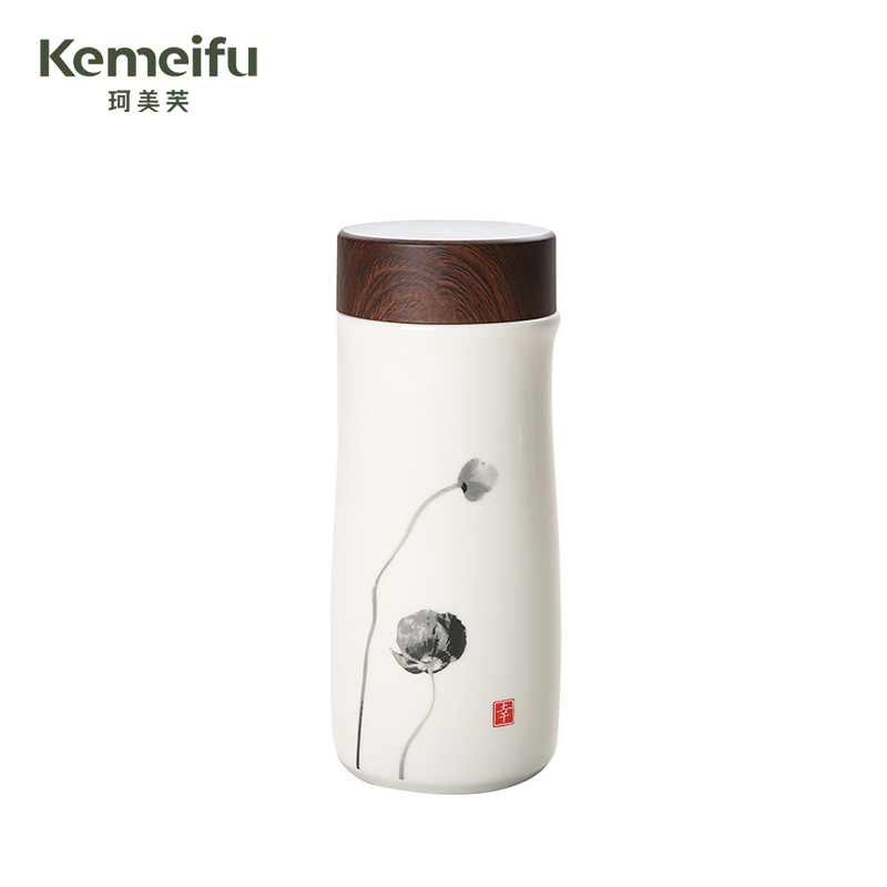 珂美芙 陶瓷保温杯 白色350ml 个