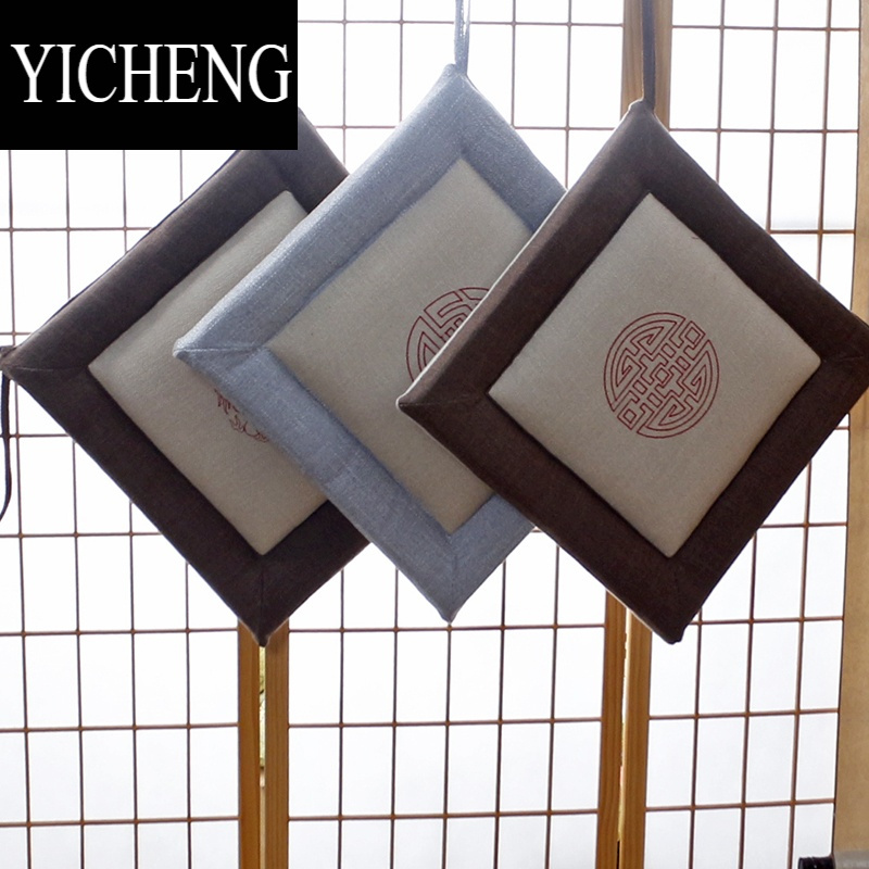 YICHENG家用榻榻米坐垫餐椅垫椅子软垫子四季办公室茶室凳子亚麻透气椅垫