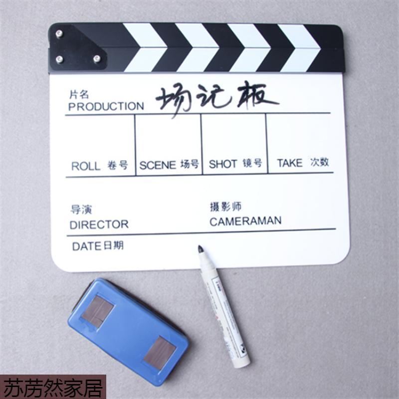 黑白场记板电影拍板亚克力导演板装饰打板拍板道具剧组摄影道具