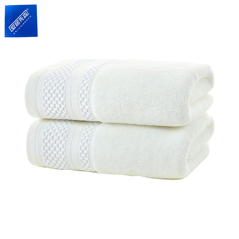 安居先森超柔瞬吸水五星级酒店长绒棉抹布毛巾两用一往情深34*76cm 白色高清大图