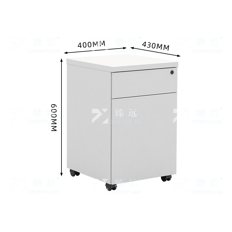 臻远 ZYGW-018活动柜一抽一门矮柜晨曦白高清大图