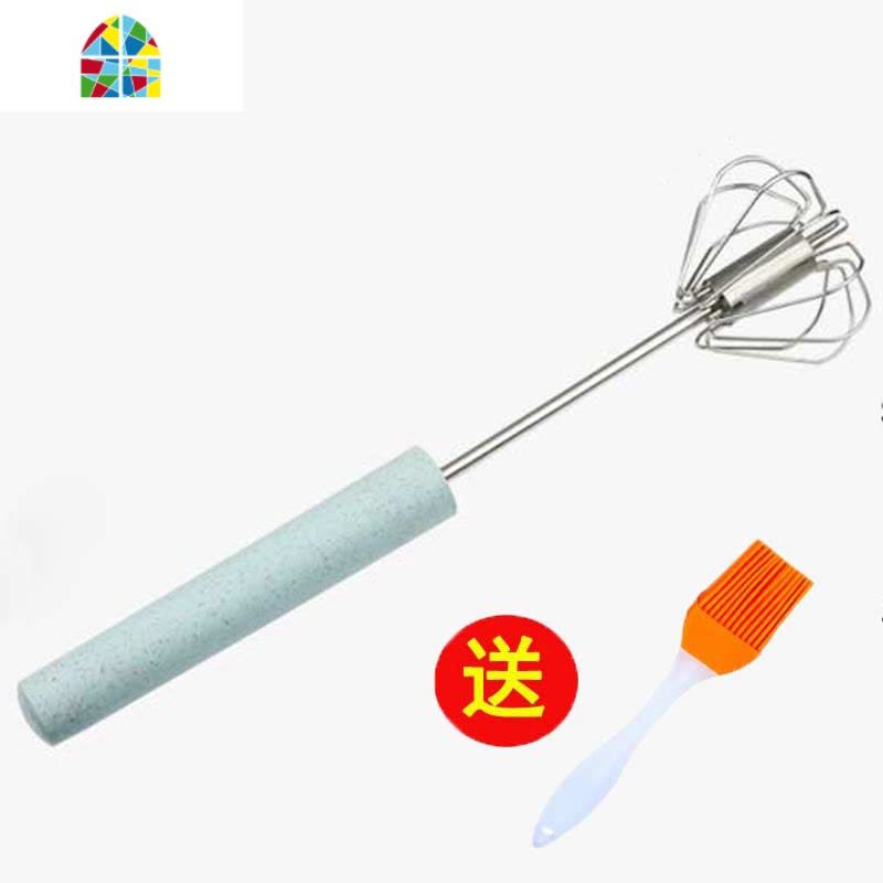 半自动手动打蛋器手持式不锈钢搅蛋棒鸡蛋奶油搅拌器厨房烘焙用具 FENGHOU 大号1个(送油刷1只)图片