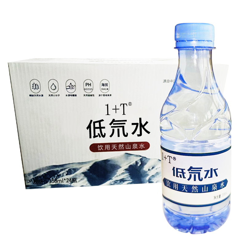 1+T 低氘水饮用天然泉水 358ml*24瓶/箱