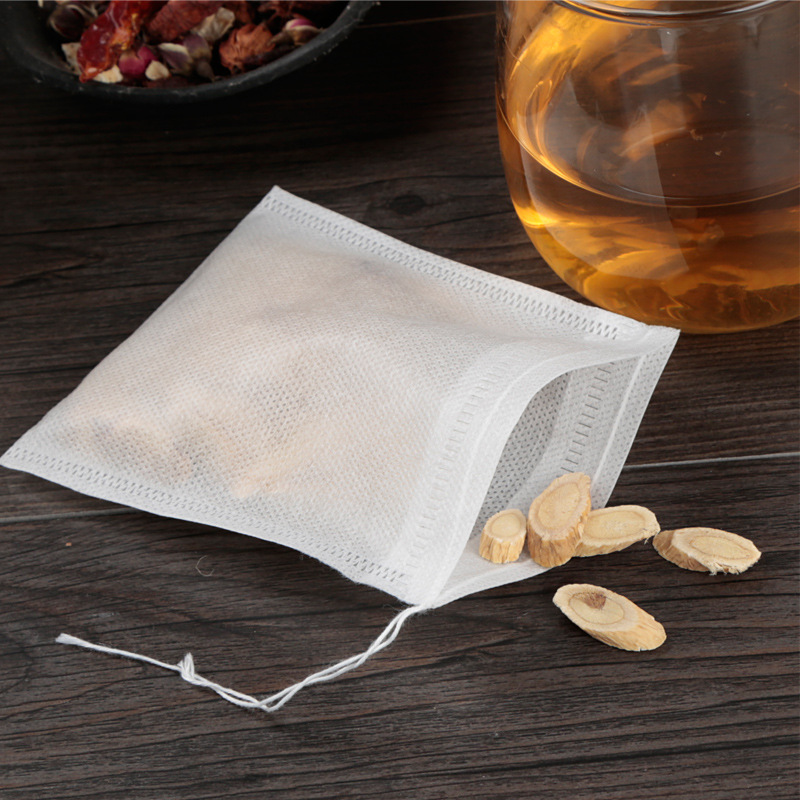 册宣 一次性无纺布抽绳茶包袋隔渣过滤袋卤料中药袋 抽绳15*20cm 100只装高清大图