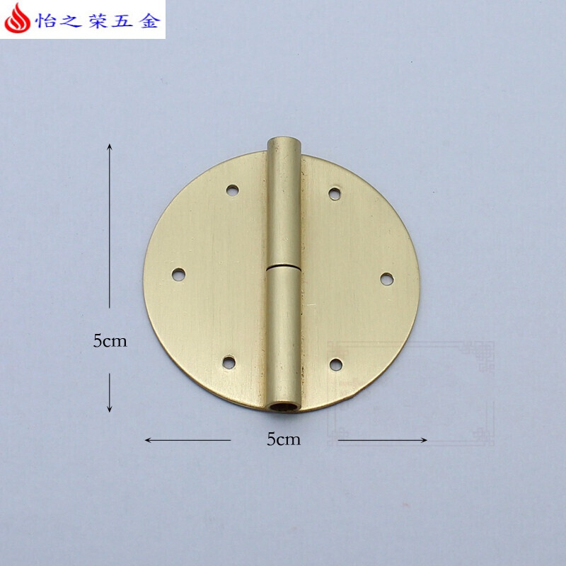 中式柜纯铜圆合页书柜顶箱柜明装圆铰链铜钉固定合页5cm-10cm 5cm【铜色】 单个价格 5cm【黄铜色】
