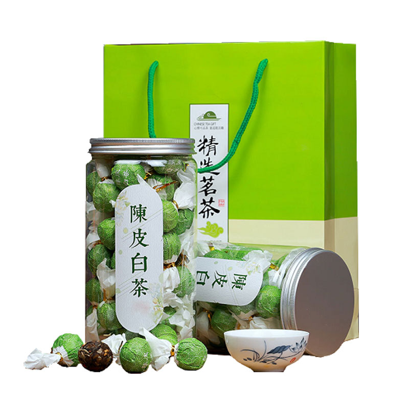 源御露(Yuan Yu Lu)陈皮白茶高山陈年老白茶寿眉白茶老贡眉龙珠球福鼎茶叶罐装高清大图