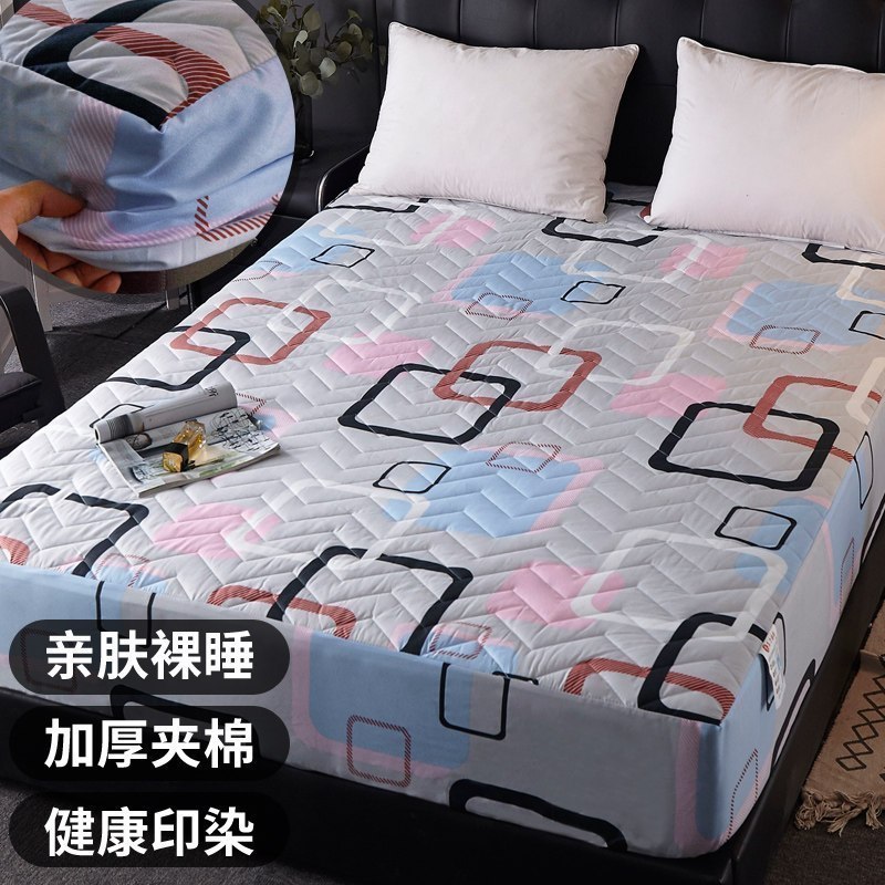 美帮汇夹棉床笠款床单床垫罩保护套单件防尘罩1.2防滑固定1.5米1.8m床罩 彩云阁 夹棉加厚床笠150cmx200cm（不含枕套）