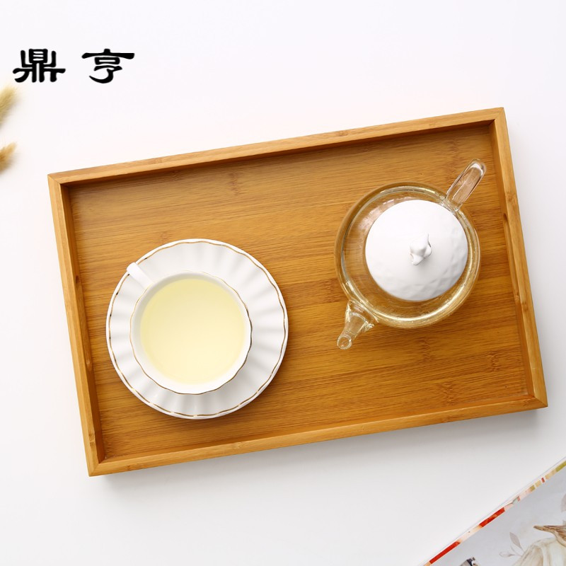 鼎亨花茶具托盘日式茶盘托盘带提手茶托居家竹木制品茶盘点心盘水