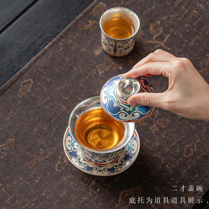 MULTIPOTENT整套茶具陶瓷功夫茶具套装礼盒敦煌盖碗小套收藏证书聚陶堂系列高清大图