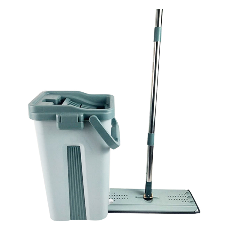 白色6个无篮加强杆塑料盘免手洗平板拖把懒人拖把平板拖把刮刮乐免手