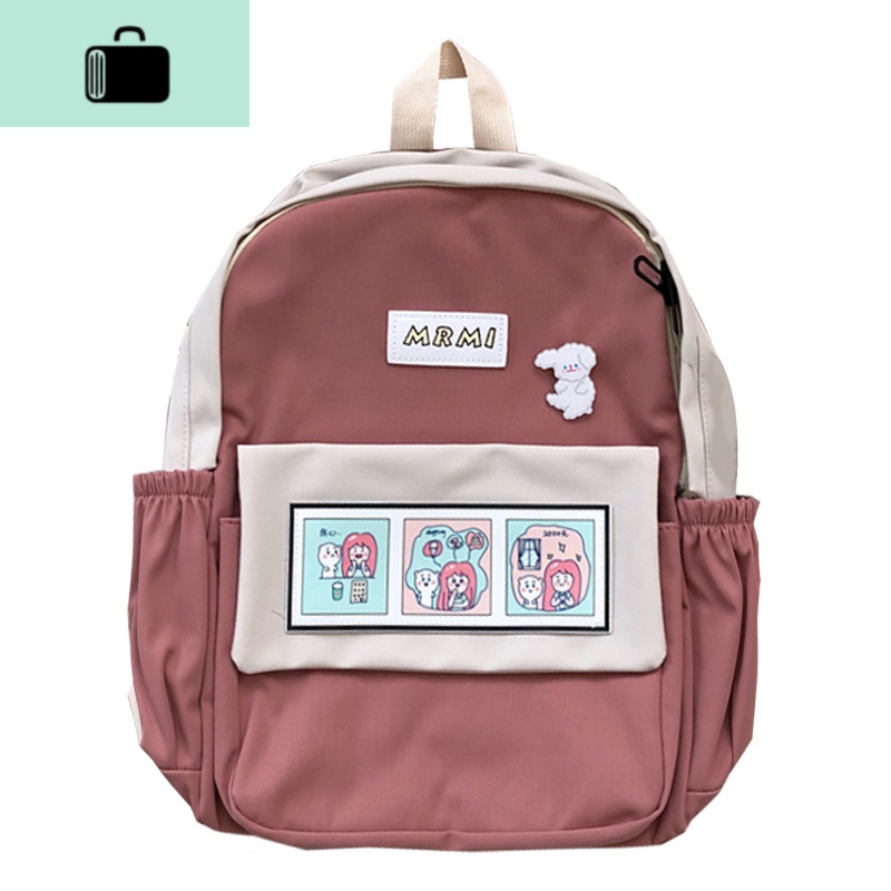茶话会ins学院风学生双肩包女ulzzang古着感软妹少女书包旅行背包NEWLAKE高清大图