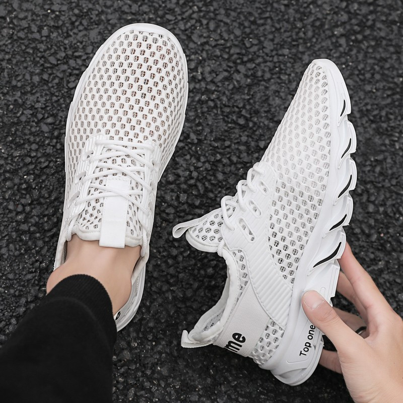 伊努特墨季夏季运动鞋男网面透气网眼镂空休闲潮流青年小白薄款开车潮