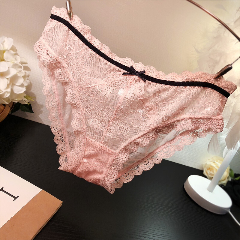 波迷娜(bomina)春夏季柔软舒适无痕小女生穿的内裤欧美轻薄性感蕾丝