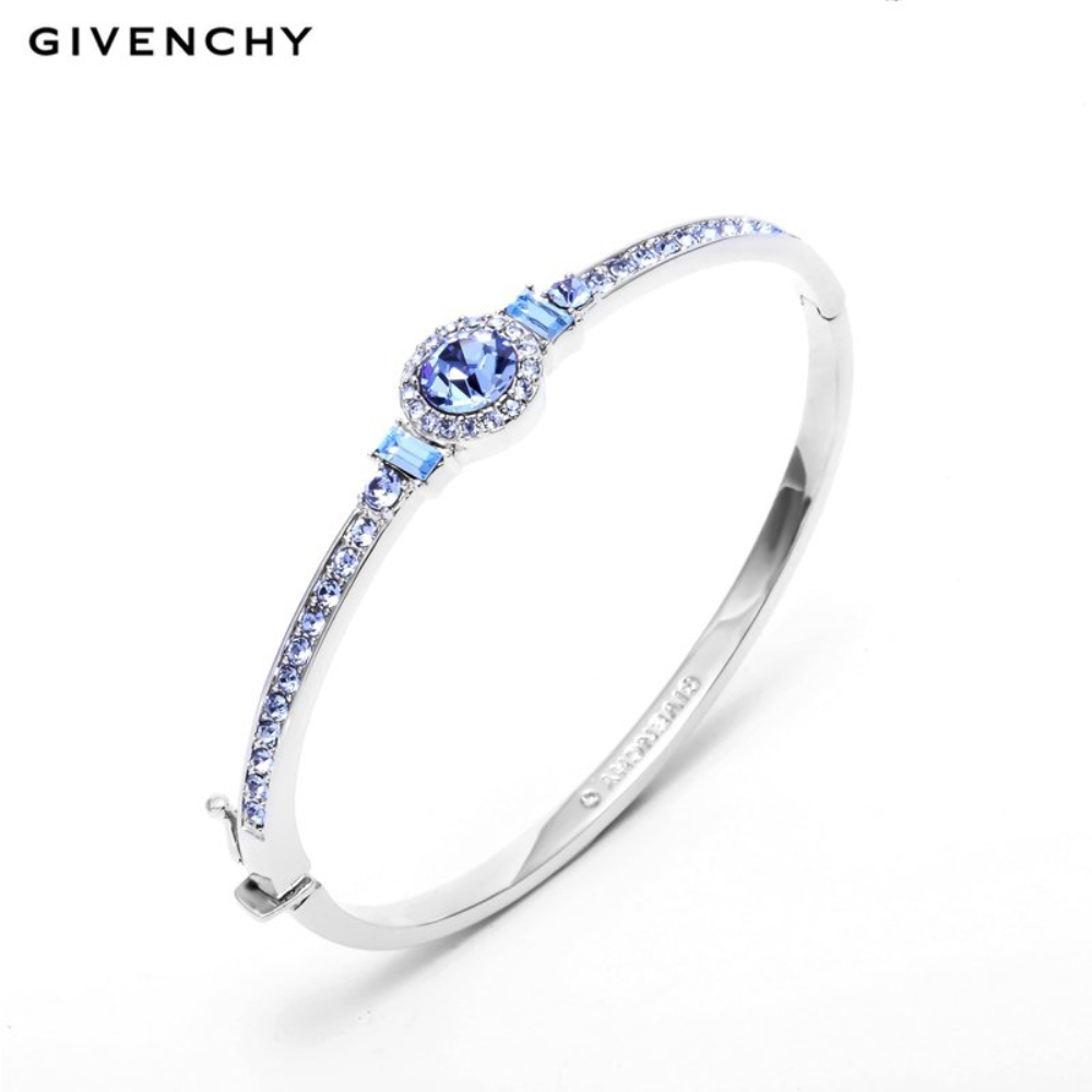 Givenchy/纪梵希 闪耀系列蓝色水晶银色按扣式女士手镯60485903-NY0高清大图