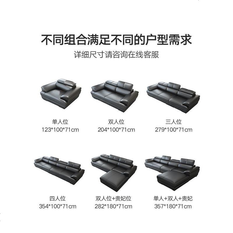 北欧真皮沙发头层牛皮现代简约客厅意式转角小户型中厚皮组合家具高清大图