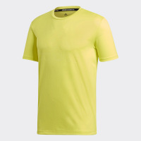 阿迪达斯 （adidas）春夏新款羽毛球短袖男女款圆领T恤情侣款休闲运动短袖针织速干透气 男款黄色CW7085 （S-X