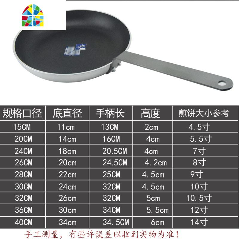 平底煎锅法式商用加厚燃气不粘锅大号酒店餐厅牛排摊蛋饺锅 FENGHOU 32cm参考10.5寸底高清大图