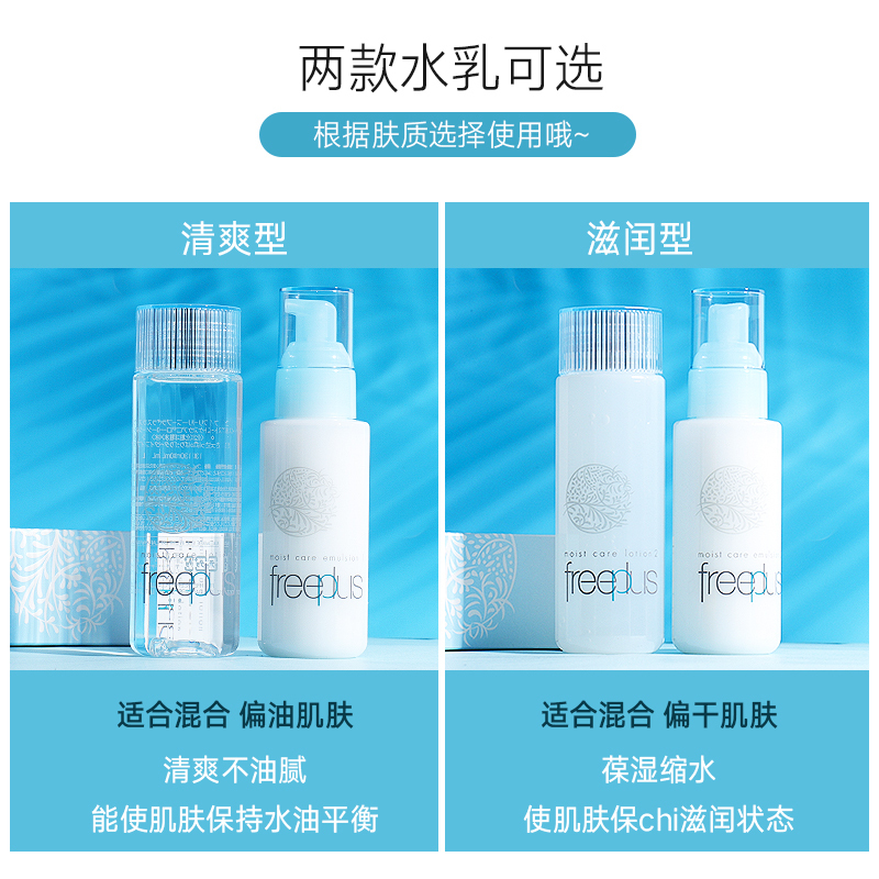 freeplus芙丽芳丝水乳套装保湿修护滋润化妆水乳液套装男女 护肤套装高清大图