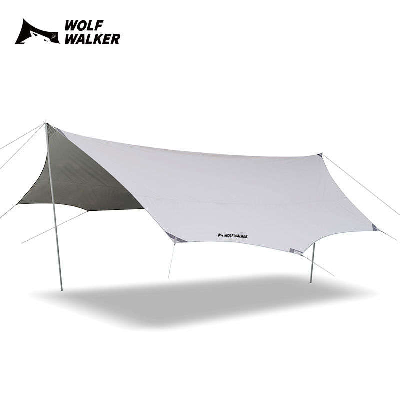 狼行者 LXZ-1141 户外超大露营装备-风杉六角天幕 青云灰