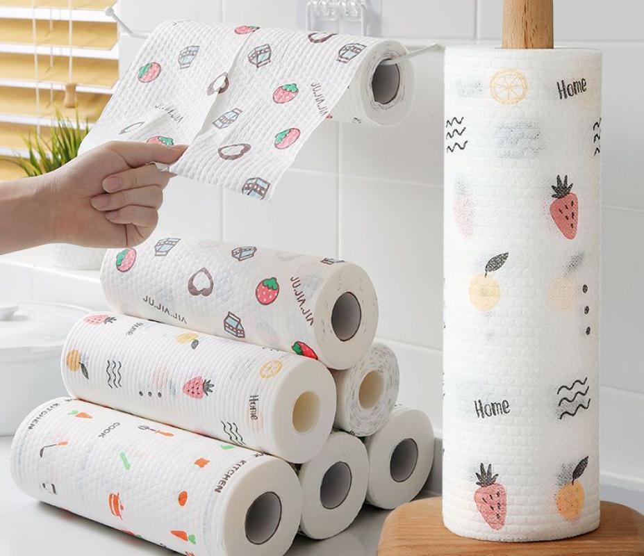 厨房纸巾一次性懒人抹布吸油吸水用纸食用超强去油擦手纸干湿两用-一次性抹布;4包