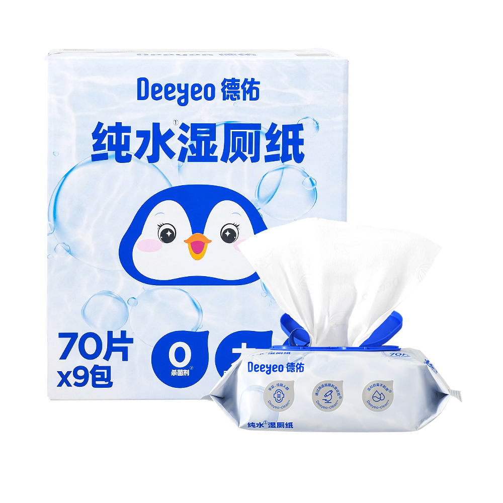 德佑企鹅纯水湿厕纸70片/包(4包/组)