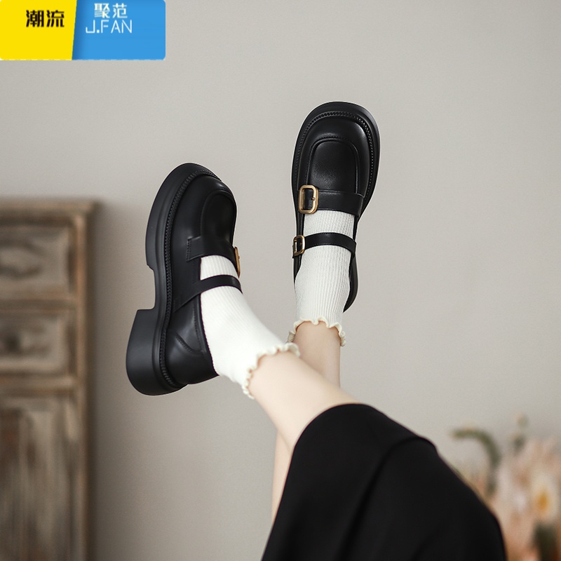聚范jk小皮鞋女2024夏季新款英伦风乐福鞋软底配裙子玛丽珍学院风单鞋高清大图