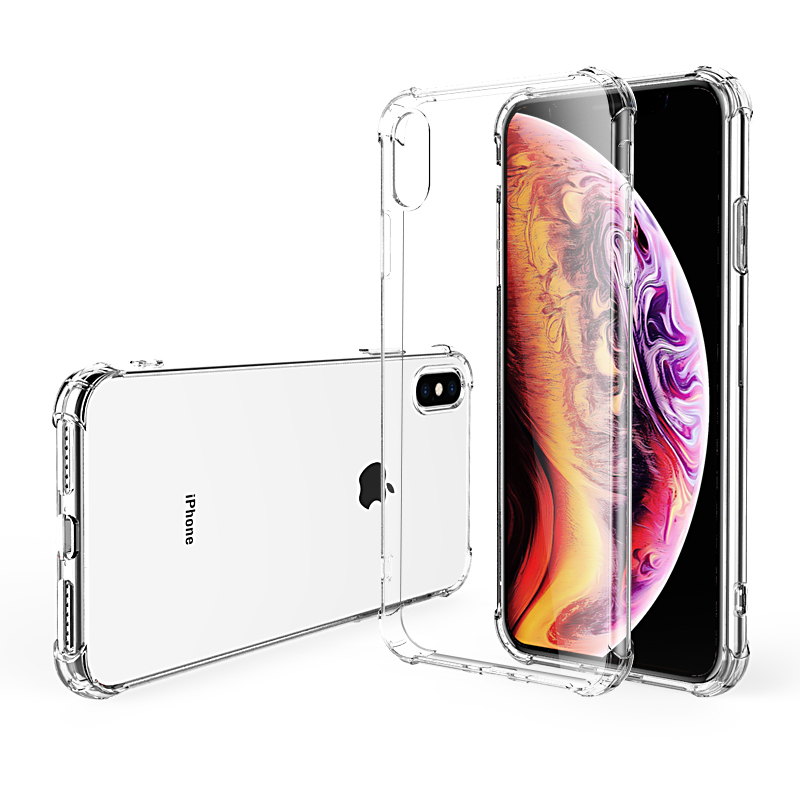 ESCASE 苹果iPhoneX/Xs手机壳手机套iphone手机壳强保护防摔款女 苹果手机套透明硅胶软壳简约男款 透白