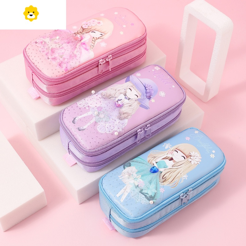 女小学生可爱大容量简约多层文具盒女孩公主铅笔盒网红少女心is创意
