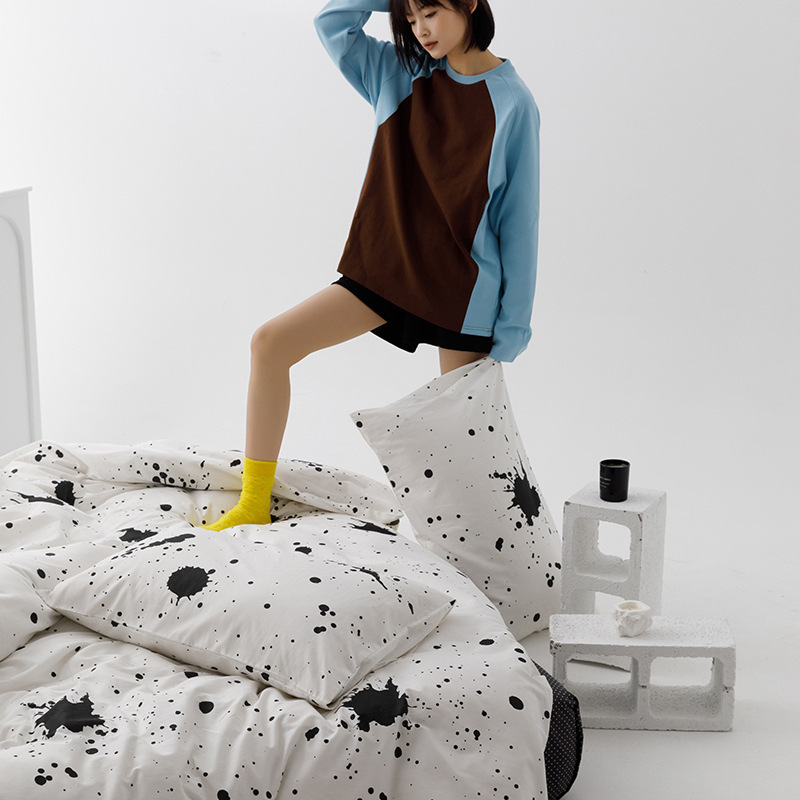 渐变色四件套40支全棉被套南通床单被套床上三件套床笠