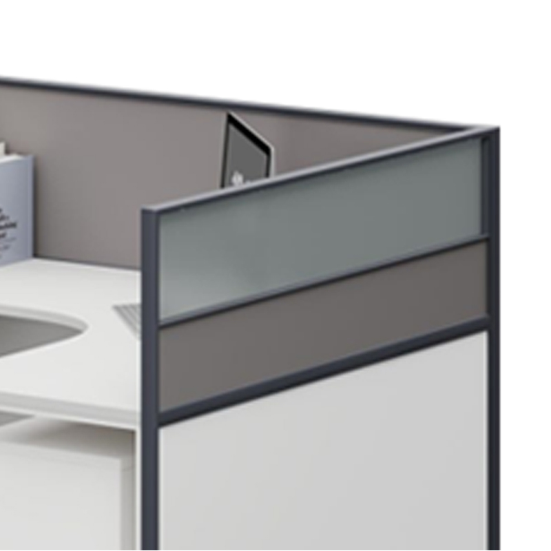 臻远ZYGW-129屏风工作卡位职员桌办公桌含储物衣柜 U型两人位高清大图