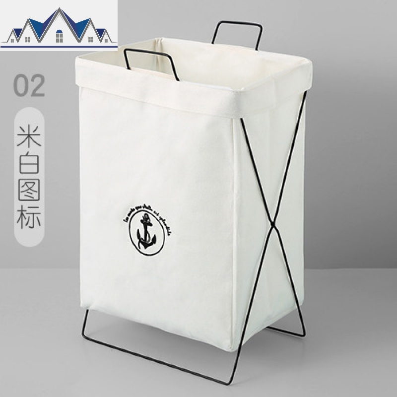 脏衣篮折叠家用防水污衣篓宿舍洗衣篮杂物玩具储物桶脏衣服收纳筐 三维工匠收纳篮 02#米白图标