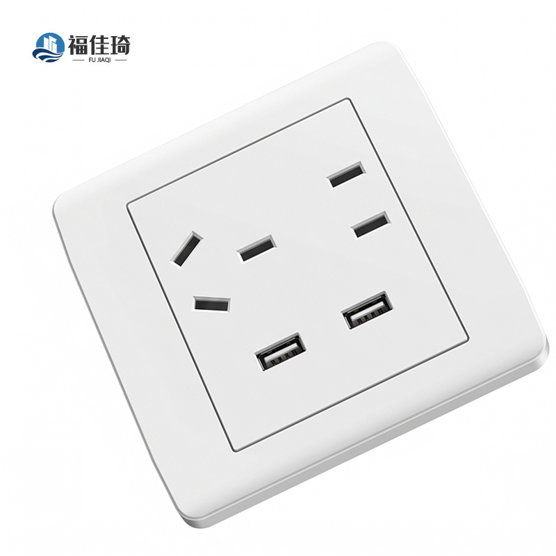 福佳琦 五孔面板插座 AC220V 100W带USB/个高清大图