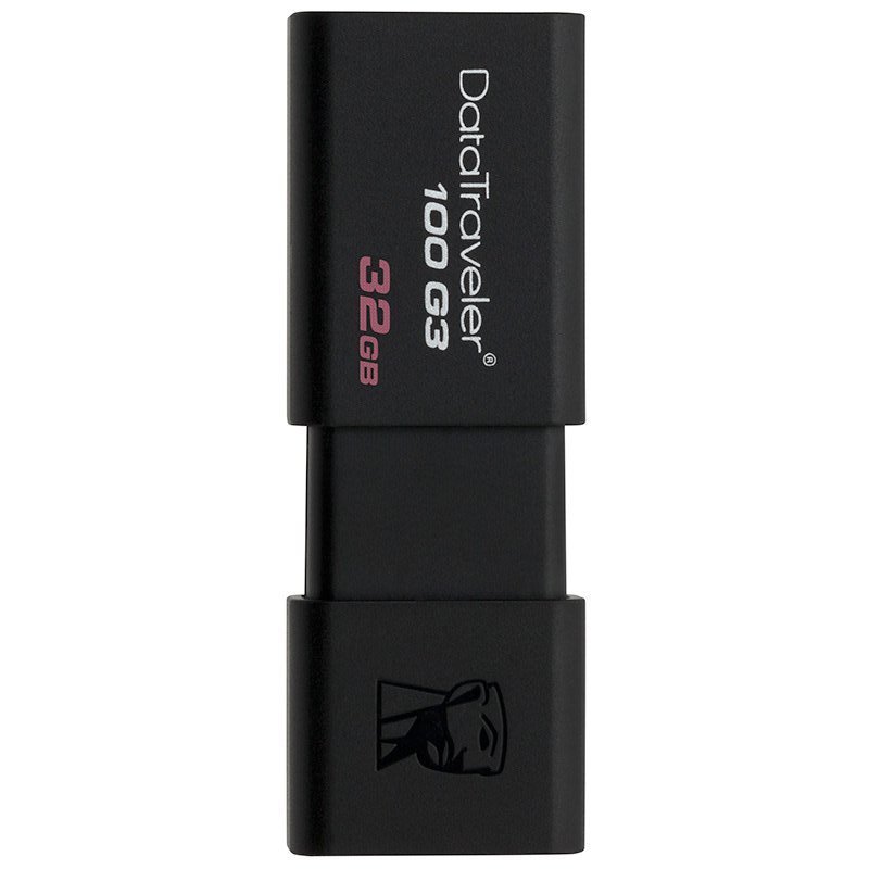 金士顿(Kingston)DT100G3 32GB USB3.0 U盘 80M/S读速 滑盖设计 方便贴心 黑色